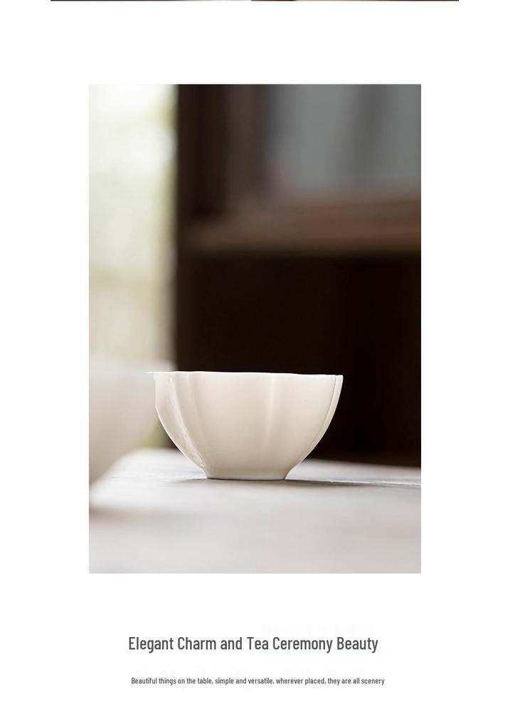 Jade White Porcelain Kung Fu Tea Cup - Master Ceramic Tea Tasting Cup