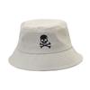 New Skull Embroidered Bucket Hat Men and Women Casual Sunshade Basin Hat Street Halloween Hat