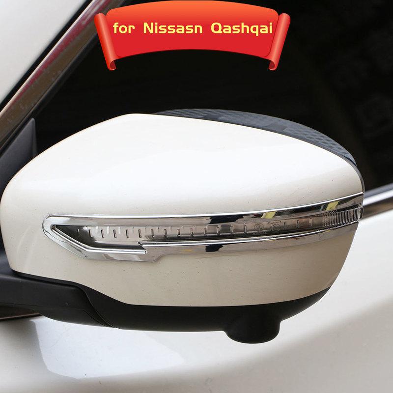 ABS Car Rear View Mirror Cover Trim Strip Reflective Stickers For Nissan Qashqai J11 X-trail X trail t32 2014- Accessories
