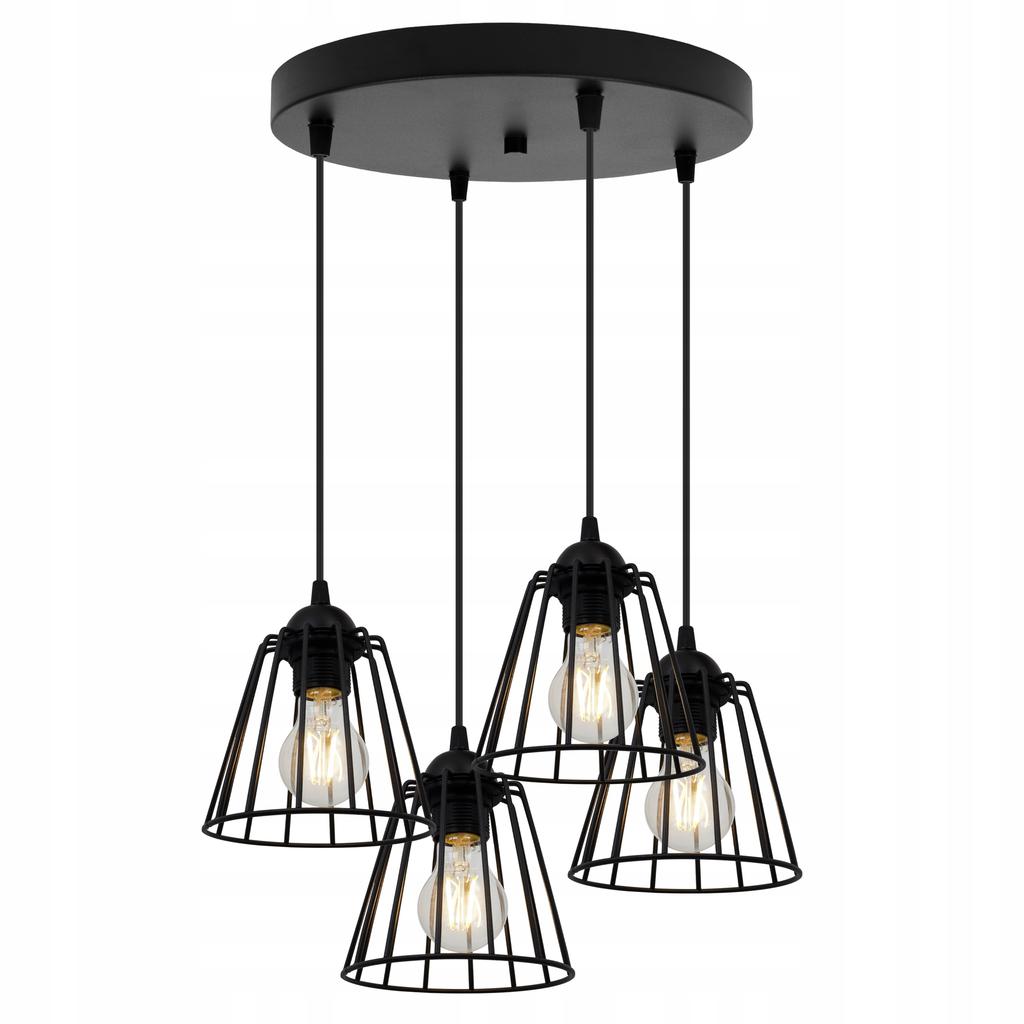 BLACK WIRE HANGING LAMP LOFT LED CHANDELIER