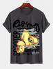 Unisex Reine Baumwolle Einfarbige Roller T-Shirt Lässig Rundhalsausschnitt Kurzarm Reiten Street Style Oberteil