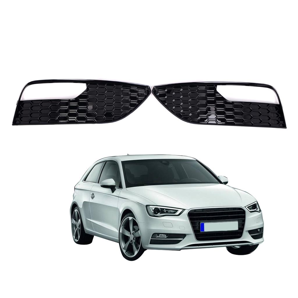 1Pair Black Left Right Front Hood Fog Light Lower Grill Grilles Cover For A3 2012-2016 8V3807681 8V3807682