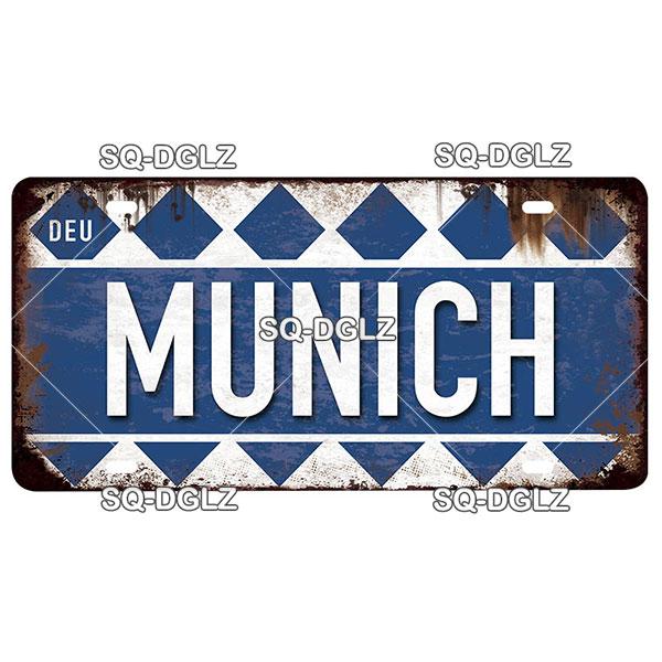 [SQ-DGLZ]Germany City License Plate Metal Sign Vintage Plaque Tin Sign Wall Decor Bar Decor BERLIN Team Flag Poster