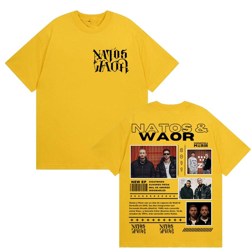 Rapper NATOS WAOR Tour 2025 Merch Graphic T Shirts Unisex Street Punk Hip Hop Short Sleeve Tshirt Unisex Retro Style Clothing Tees