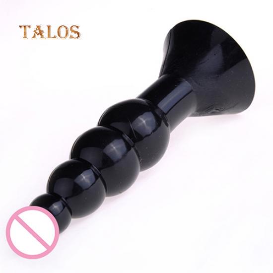 Unisex Pleasure Flexible Beads Anal Sex Toy Butt Plug Insert with Suction Cup Stimulator Massager