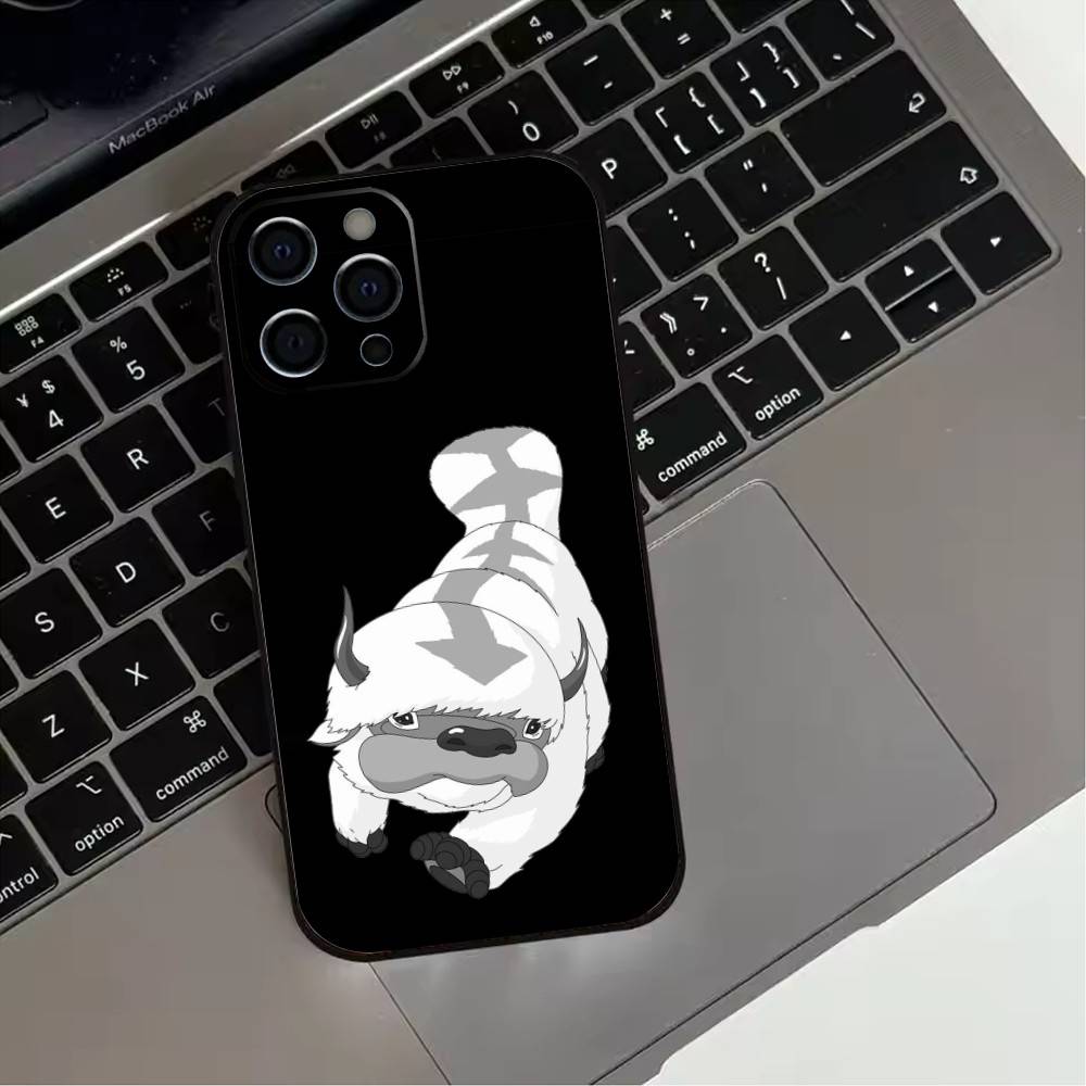 A-Avatar 12A-Appa Y-Yip Custodia per Telefono Per iPhone17,16,15,14,13,12,11 Plus,Pro Max Copertura Nera Morbida