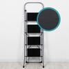Folding metal ladder for home use, 4 steps, platform, gray, 150 kg