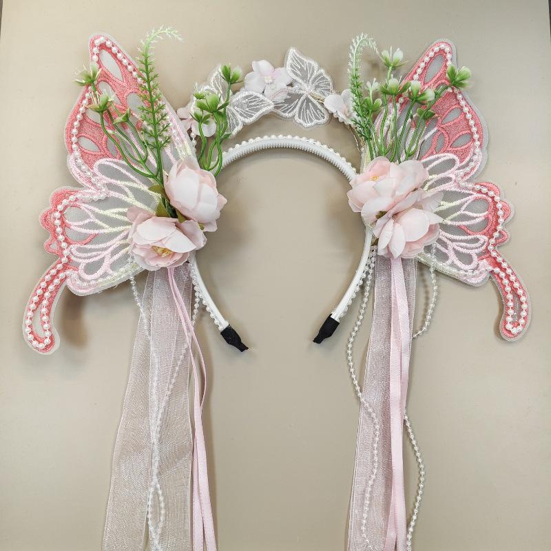 Mid-Autumn Hanfu Fairy Hair Clip - Women's & Children's Ancient Style Floral Tassel, Sweet Accessory for Girls