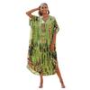 2023 Rayon V-Neck Beach Cover-Up Robe: European & American Style Vacation Swimsuit Sunscreen Shirt
