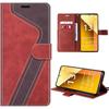 Case for Xiaomi Redmi Note 13 5G - Xiaomi - Two-tone Red - Leather Effect - Flexible - Magnetic Closure