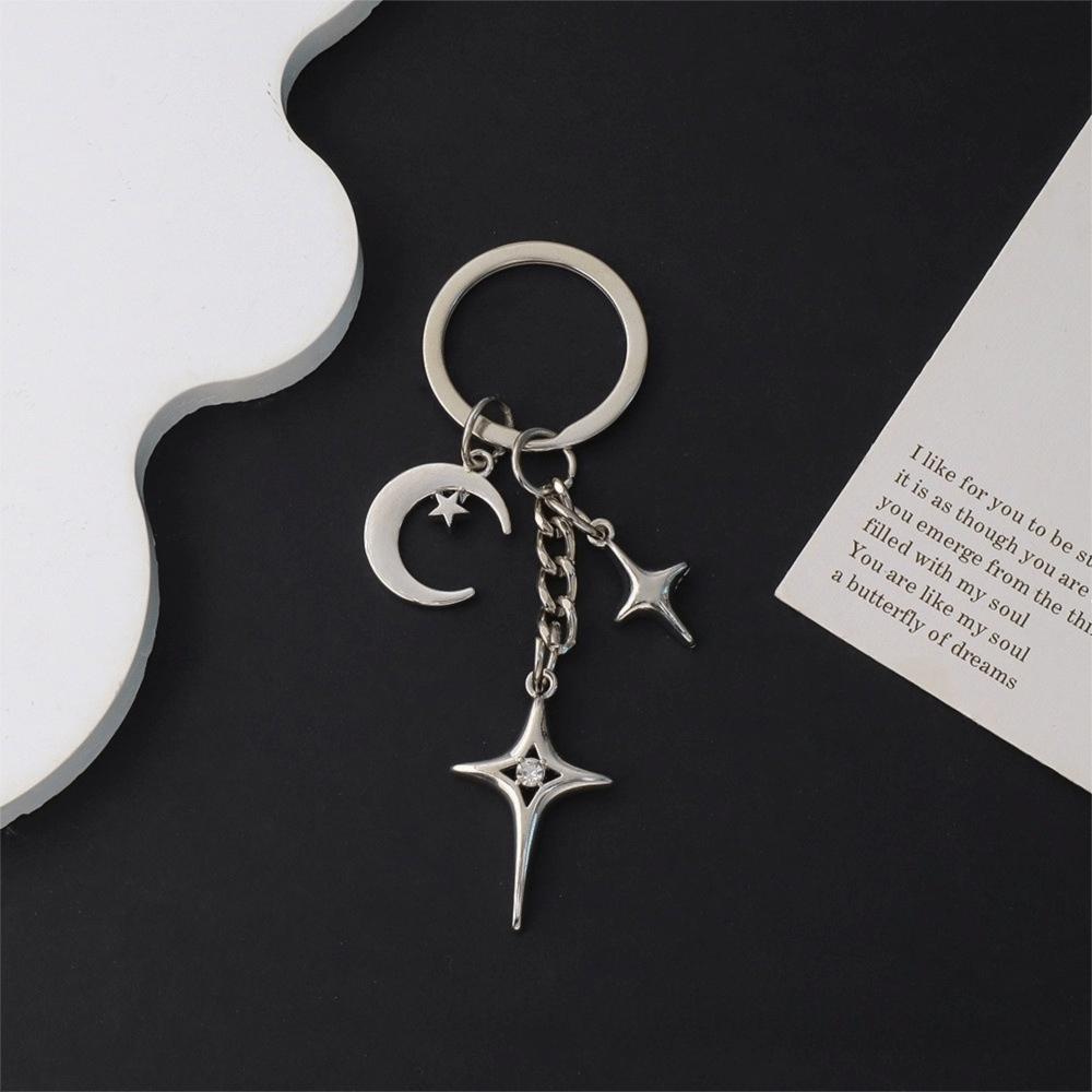 Metal Metal Key Rings Y2K Cellphone Lanyard Pendant New Star Moon Keychain Bag Decoration
