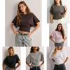 Minimalist Cotton T Shirt With Short Sleeves For Casual Summer Wear
