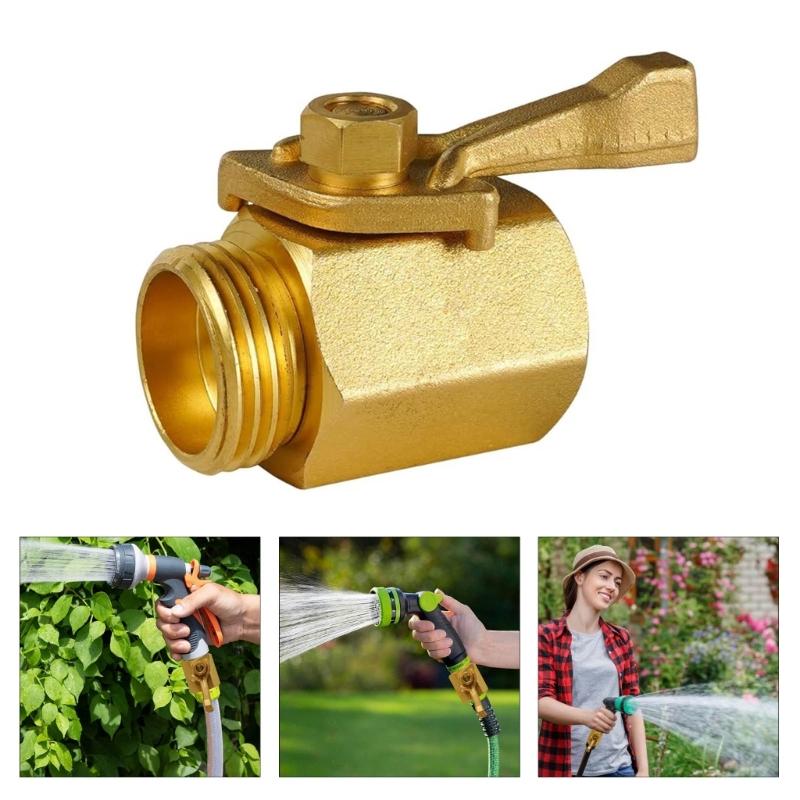 Portable Sturdy Brass 3/4Inch Hose Shutoff Valves Convenient for Outdoor Faucets and Sprinkler Systems Daily Use