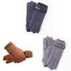 Winter Mens Thick Fleece Lined Leather Touchscreen Gloves For Outdoor Commuting
