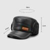 Middle-Aged and Elderly Hat Men's Winter Warm Father Grandfather Leather Hat Velvet Old Man Ear Protection Flat Cap