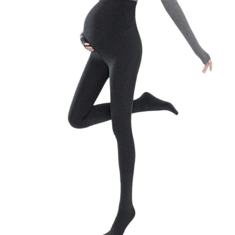 2025 New Plus Size Fleece Lined Maternity Tights - Comfortable Abdomen Support for Autumn/Winter