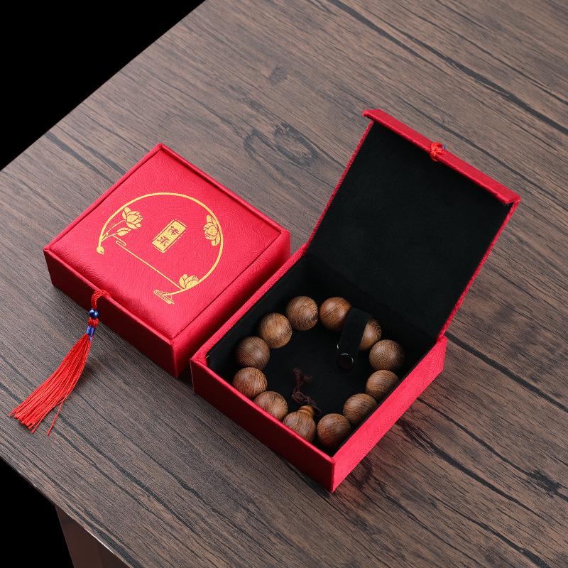 Super Source Linen Jewelry Box for Bracelets, Prayer Beads, Pendants, Necklaces, and Rings