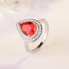 Sea Blue Topaz Drop Pear Ring, Multi-Colored Gemstone Ring Full Of Diamonds