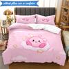 Rosa Pika Muster 3-teiliges K-Pop Musikgruppen Bettwäsche-Set, Ideal für Schlafzimmer, Wohnheim, Enthält Bettbezug und 2 Kissenbezüge, Fan-Geschenke