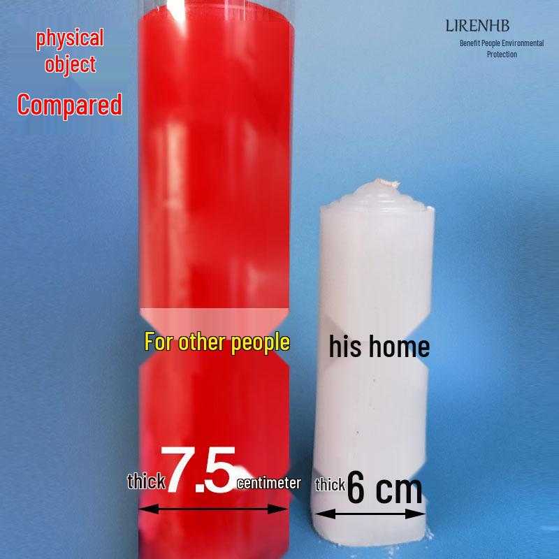 Large Red, White, & Yellow Cylinder Candle - Thick Household Lighting Candle
