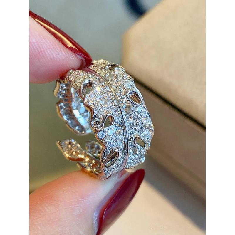 Adjustable Zircon Leaf Ring: Chic & Versatile Design for Women’s Unique Style Open adjustable