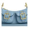 COACH Ashton 25 gold hardware crinkled leather crossbody shoulder bag medium women's blue