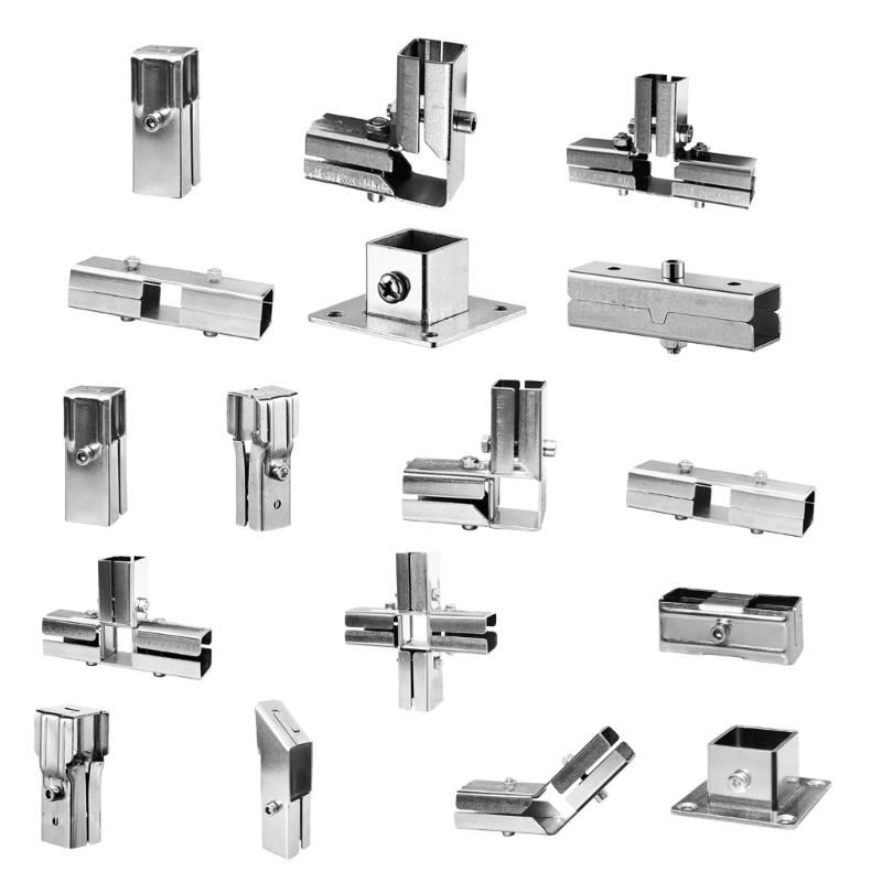Square Pipe Fixed Joint Storage Rack Connector 3 Way Elbow Pipe Fitting for Fence Rail and Industrial Shelf Construction