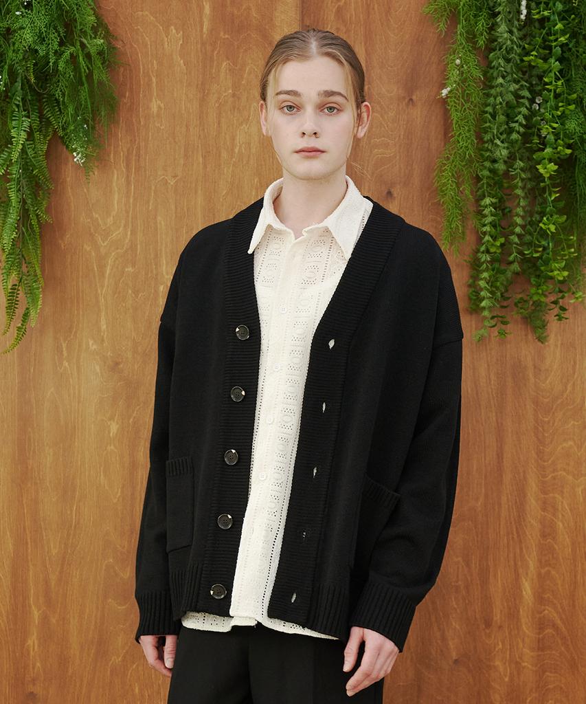 Blond9 Basic Knit Cardigan_Black
