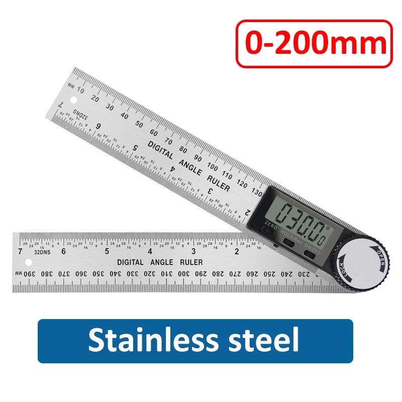 2-in-1 Digital Angle Ruler Inclinometer Protractor Goniometer 360° Plastic/Stainless Steel Gauge Angle finder Measurement Tool