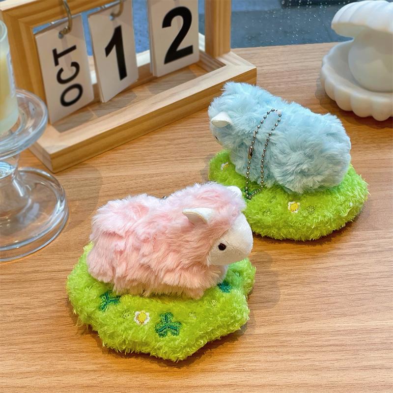 Cartoon Rassland Lamb Doll Plush Keychain Fun Lamb Stuffed Doll Plush Toy Pendant Backpack Decoration Car Pendant Accessories