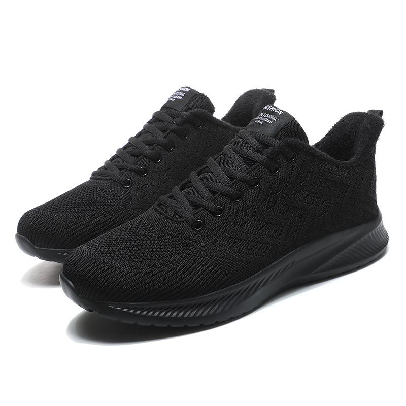 Mesh sneakers winter large size men's shoes warm shock absorption lightweight youth running shoes winter