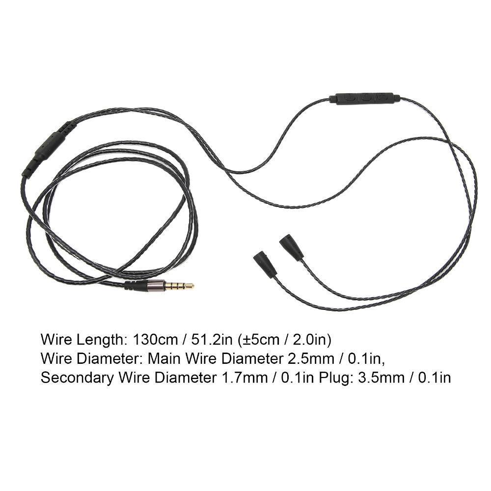 3.5mm Plug Braided Wire Headphone Replacement Cable for IE 8 IE 80 for Laptops