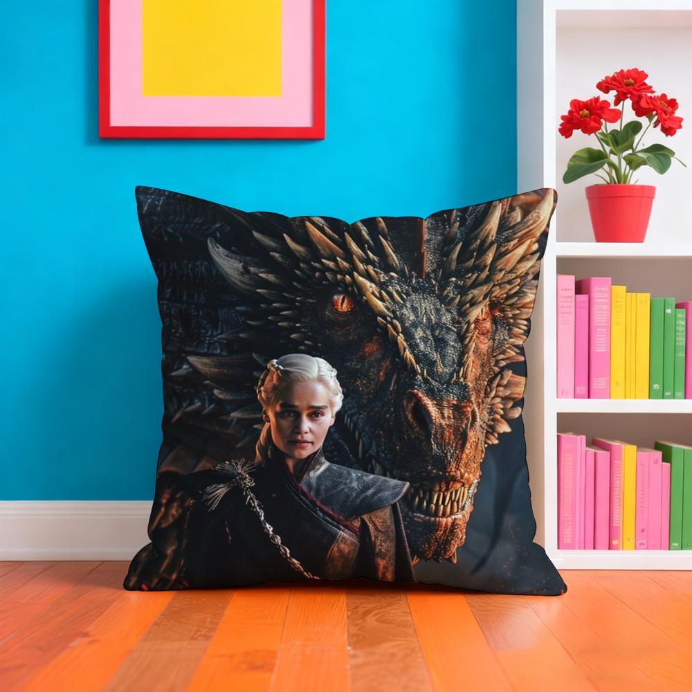 TV-G-GamES Of T-ThroneS Kissenbezug Plüschstoff Weich Beidseitig bedruckt Sofa Warm Winter Zuhause Geschenk Kissenbezug