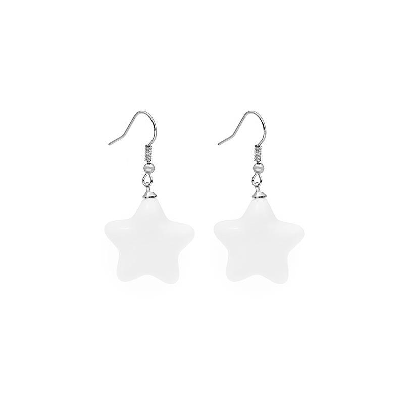 

Korean Stereo Cartoon Candy Color Resin Star Dangle Earrings for Women Students Cute Creative Earrings Jewellery Accessory Gifts белый