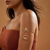 Boho Gold Color Starfish Shell Upper Arm Cuff Bracelet for Women Vintage Punk Conch Crab Open Armlet Beach Vacation Jewelry Gift
