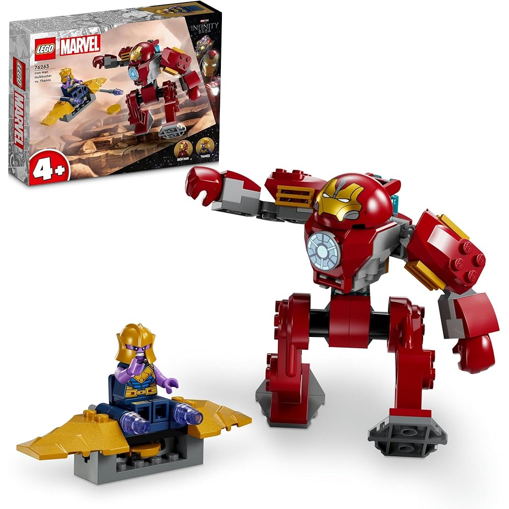 LEGO Super Heroes Iron Man Hulkbuster vs Thanos Building Toy Set for Kids Ages 4-7 Educational Blocks 76263
