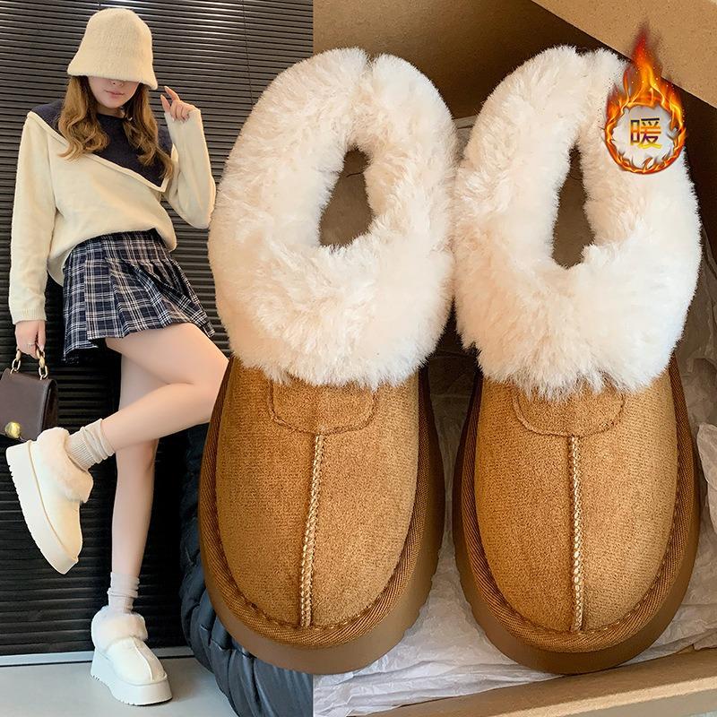 Snow boots thick-soled women's winter piled and thickened cotton shoes, one foot of fluffy thick-soled large cotton shoes