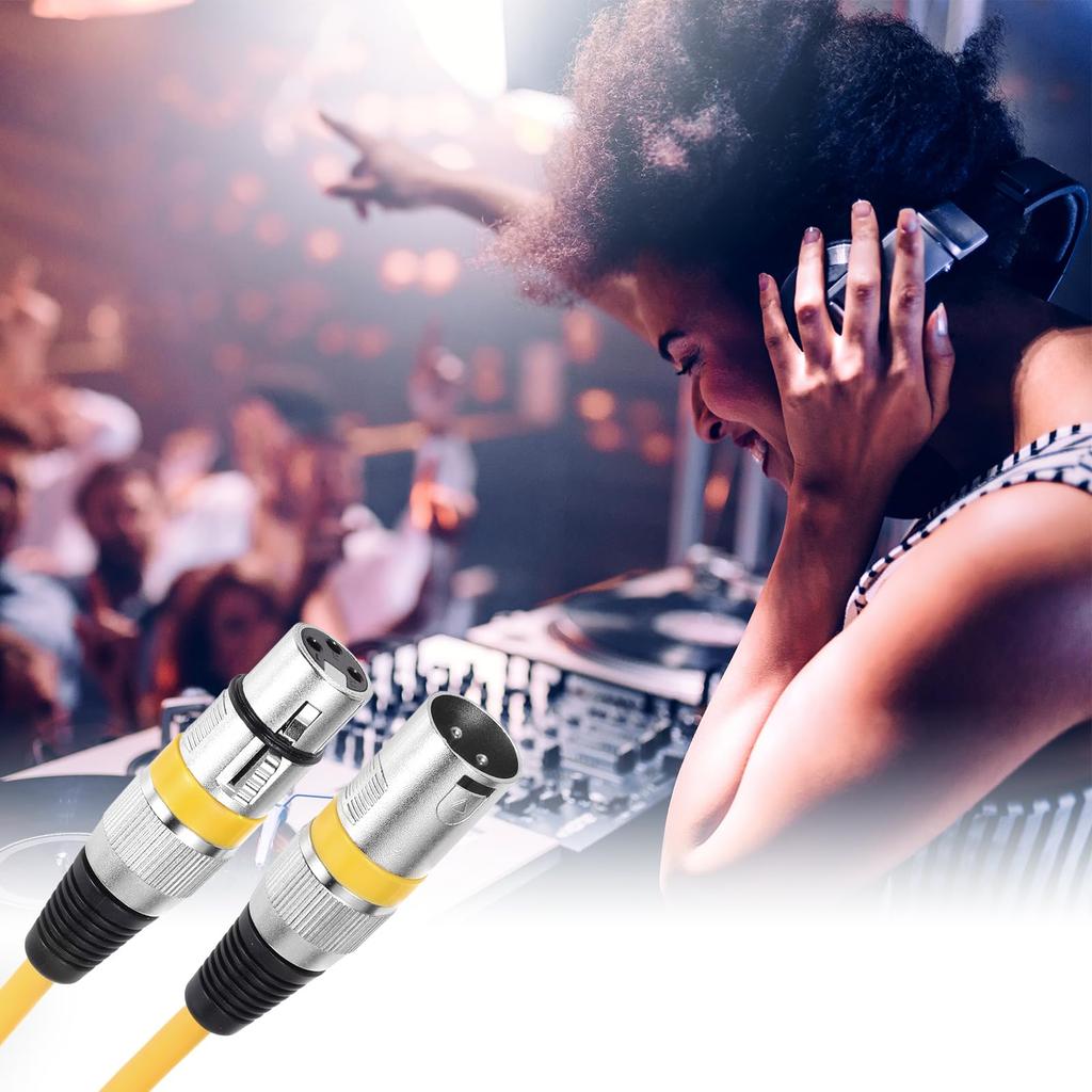 uxcell XLR Female to XLR Male Cable, 10ft XLR to XLR Microphone Cable, Audio Adapter Cord for PreampSpeaker System, Yellow