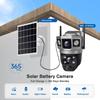 Solar-powered Surveillance Camera, HD 2-lens 3-screen Display, 10x Zoom, Automatic Human Detection Tracking, 4G/WIFI CCTV Recorder