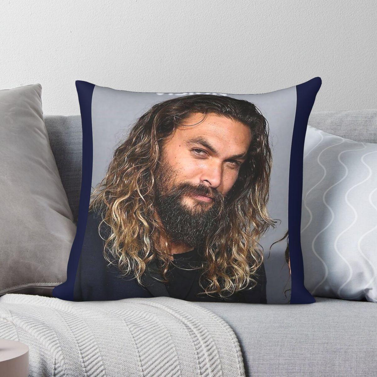 Exquisite Ornaments Unisex Jason Momoa Graphic Pillowcase Polyester Linen Velvet Pattern Zip Decorative Pillow Case Bed Cushion Cover 45X45