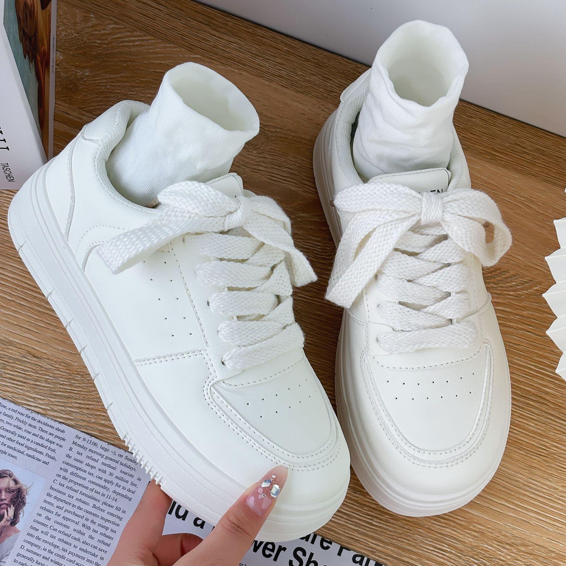 

High-end little white shoes women s shoes 2024 summer new popular versatile thick-soled breathable casual board shoes sports shoes 35 белый