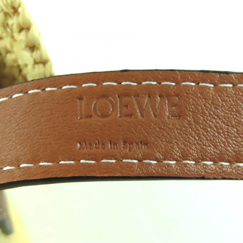 Pristine LOEWE Handbag Elephant Basket Small Raffia Women Used