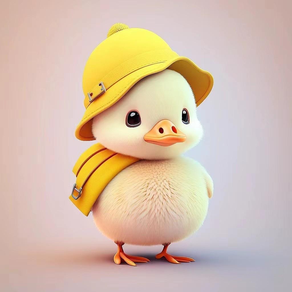 

Cute Little Yellow Duck Wearing Hat Pendant With Acrylic Flat Surface For Vehicle Interior Decoration Style 5