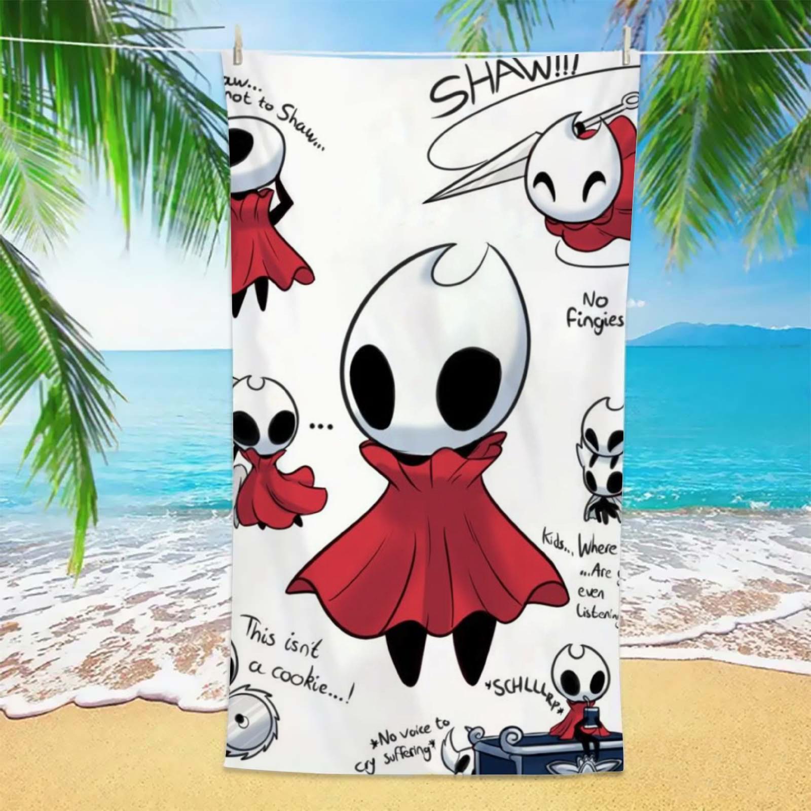 

H-Hollow K-Knight Beach Towels Game Bath Towels Absorbent Quick-Drying Soft Yoga Swimming Outdoor Cartoon Towels Birthday Gifts W40*H60(CM)