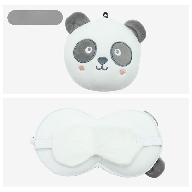 Cute Animal 2 In 1 Travel Pillow with Eye Mask Soft Portable Design Perfect for Kids Travel Airplane and Outdoor Napping
