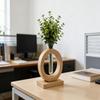 Home Decoration Hydroponic Flower Pot Wooden Small Glass Vase Decorative Vase  Desktop Decor