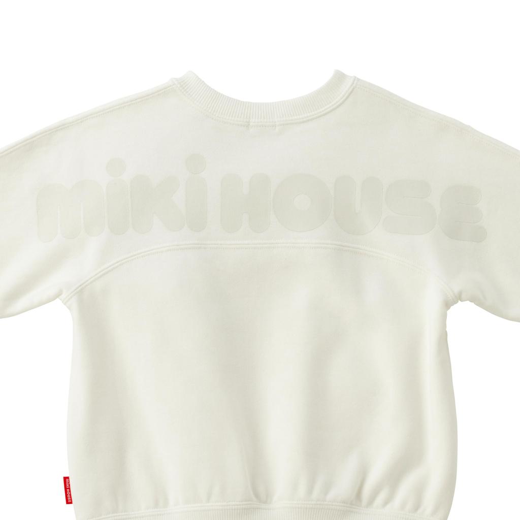 MIKIHOUSE Web Limited Back Logo Sweatshirt Pullover, Baby Kids, Size 150cm, White, Model 10-5620-682