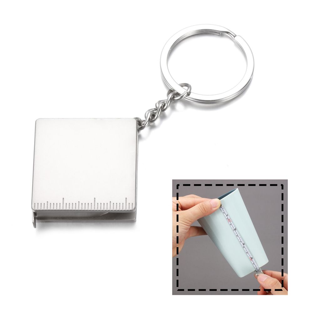 Keyring Stainless Steel Measure  Tape Measures Retractable Ruler Gauging Tool Measuring Tools