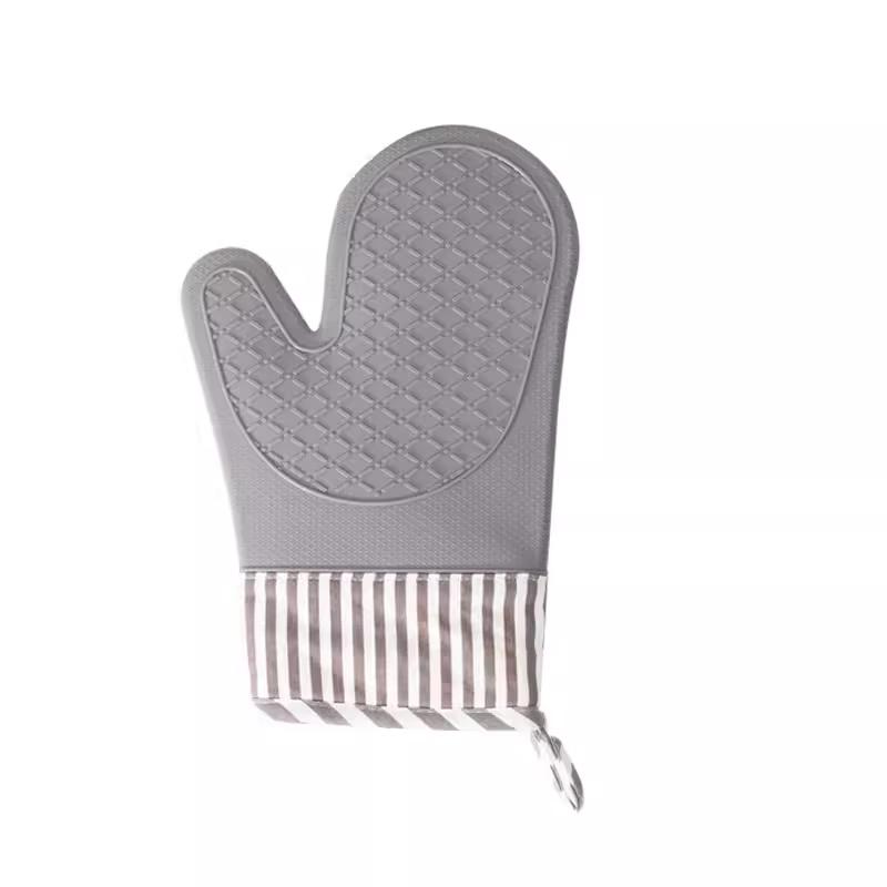 Anmai Cotton Oven Microwave Mitts Kitchen Silicone Mittens Heat Resistant Waterproof Grill Air Fryer with Hook Baking Tool