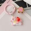 Keychain Pendant 3D Horse Hollow Bell Key Chain with Metal Ring Lucky Charm Bags Keys Gift Accessory